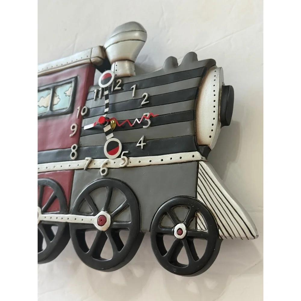 Allen Designs Studio Steam Engine Train Locomotive Wall Clock No Pendulum